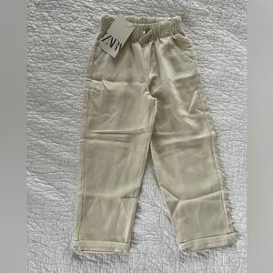 Boys linen pants - khaki NWT